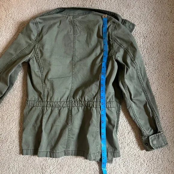 **Madewell "Passage Jacket" | XXS | Army Surplus Green | Cinch Waist | Pockets** - Picture 4 of 12